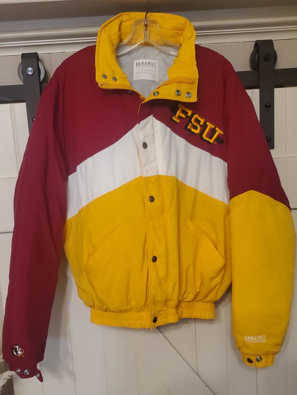 FSU Colorblock Puffer Jacket in Garnet & Gold